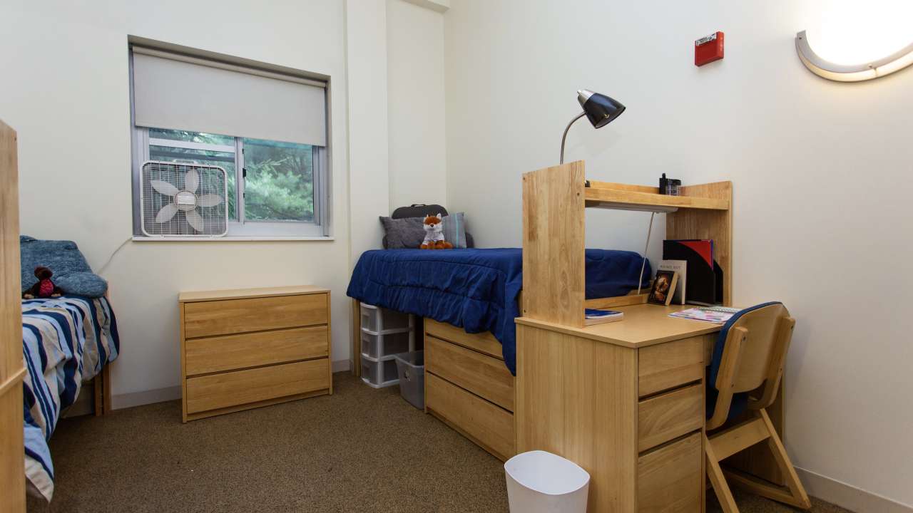 One Butler Court dorm room, facing right from door.